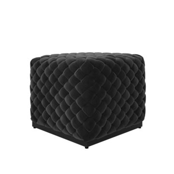 Colline Large Black Pouffe