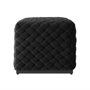 Colline Large Black Pouffe