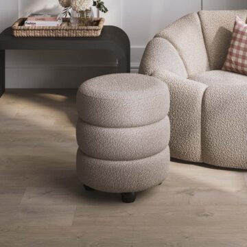 Emi Buff / Black Pouffe