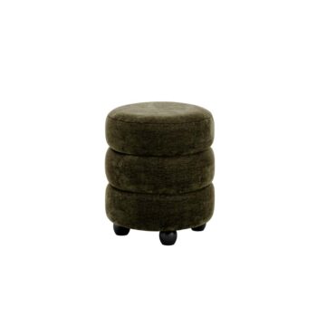 Emi Olive / Black Pouffe