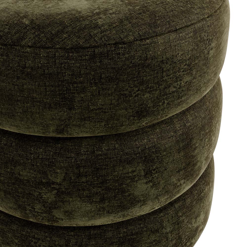 Emi Olive / Black Pouffe