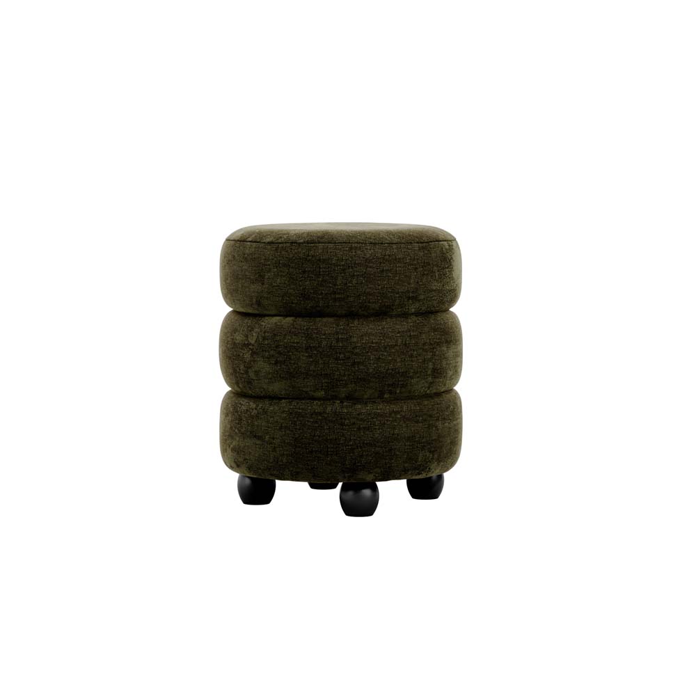 Emi Olive / Black Pouffe