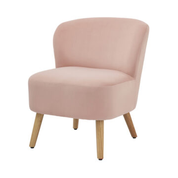 Evie Pink Velvet Accent Chair