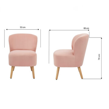 Evie Pink Velvet Accent Chair