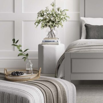Harbour Grey Thin Stripe Stool