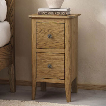 Ashdale Warm Oak Narrow Bedside Cabinet | Assembled