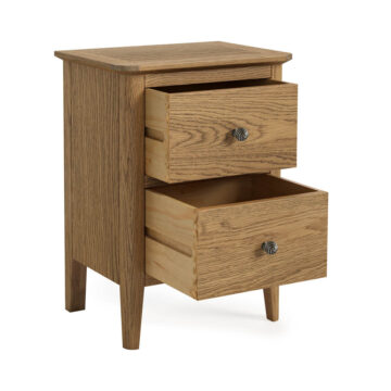 Ashdale Warm Oak 2 Drawer Bedside Cabinet | Assembled