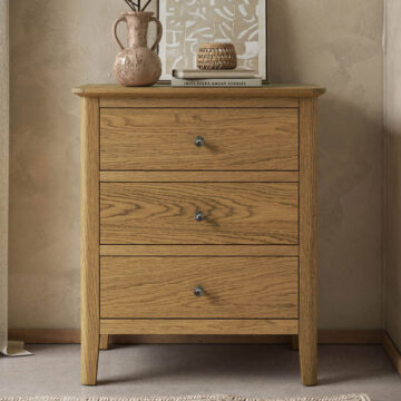 Ashdale Warm Oak Chest of 3 Drawers | Assembled