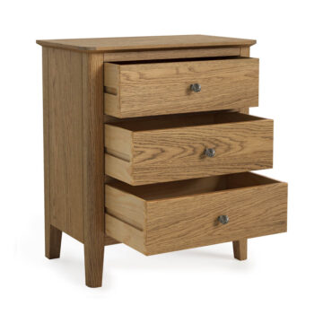 Ashdale Warm Oak Chest of 3 Drawers | Assembled