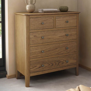 Ashdale Warm Oak 2 Over 3 Chest of Drawers | Assembled
