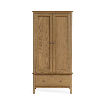 Ashdale Warm Oak Gentlemans Wardrobe with Drawer
