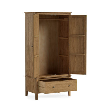 Ashdale Warm Oak Gentlemans Wardrobe with Drawer