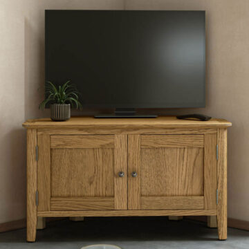 Ashdale Warm Oak Corner TV Unit | Assembled