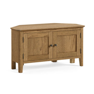 Ashdale Warm Oak 2 Door Corner TV Unit 90cm | Assembled