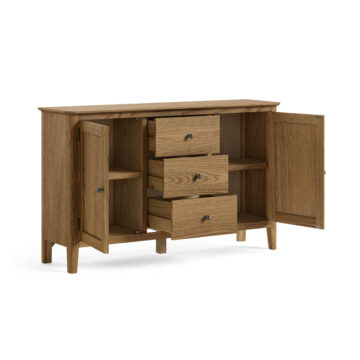 Ashdale Warm Oak 2 Door 3 Drawer Large Sideboard | Assembled