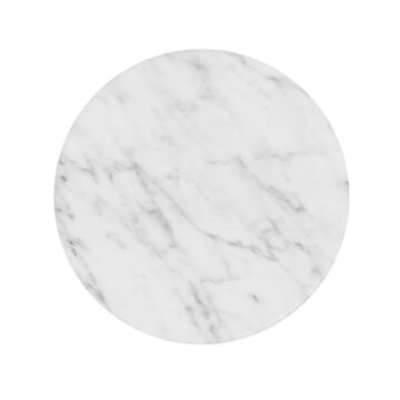 Elwood Oak Round Side Table | Travertine Top