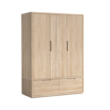 Elwood Oak Triple Wardrobe