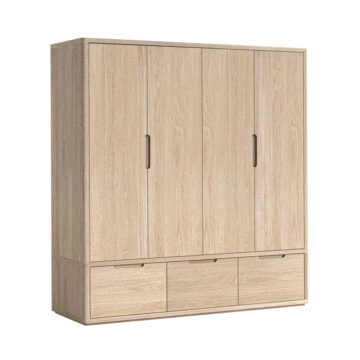 Elwood Oak 4 Door Wardrobe