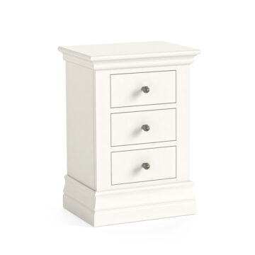 Riverton White Bedside 3 Drawer