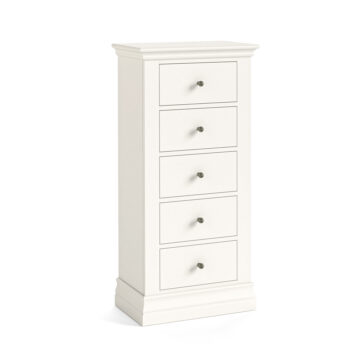 Riverton White 5 Drawer Tallboy
