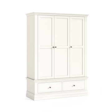 Riverton White Triple Wardrobe with Drawers