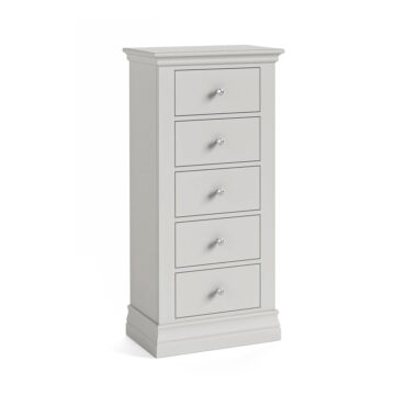 Riverton Grey 5 Drawer Tallboy