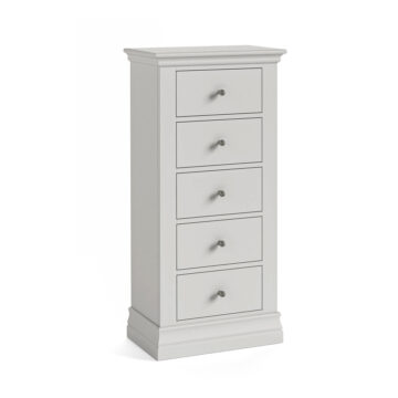 Riverton Grey 5 Drawer Tallboy