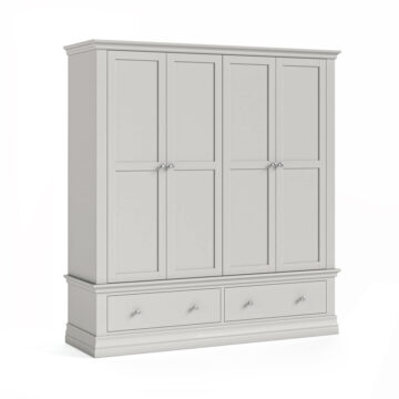 Riverton Grey 4 Door Wardrobe with Drawers