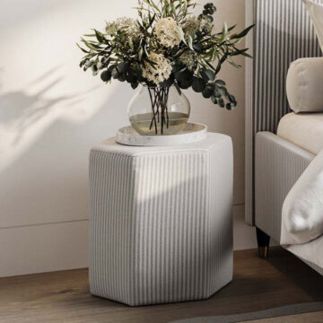 Harbour Grey Thin Stripe Stool