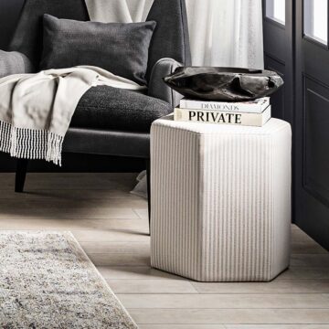 Harbour Beige Thin Stripe Stool