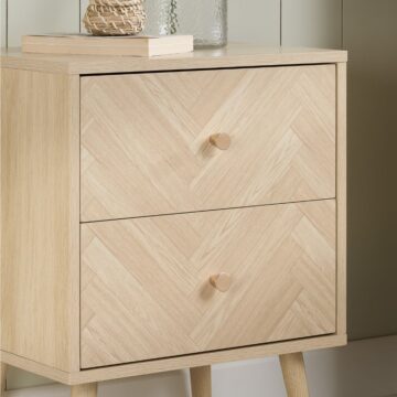 Hadley 2 Drawer Bedside Table | Oak Finish