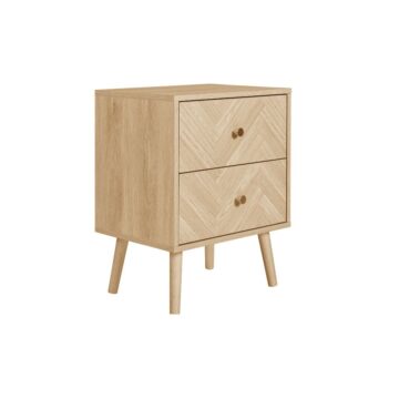 Hadley 2 Drawer Bedside Table | Oak Finish