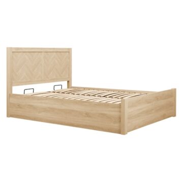 Hadley 4’6 Double Ottoman Bed | Oak Finish