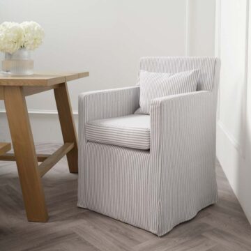Hettie Grey Thin Stripe Dining Chair (1 Per Pack)