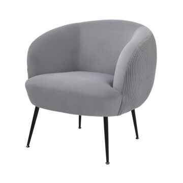 Kamilah Grey Pleated Velvet Accent Chair