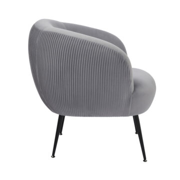 Kamilah Grey Pleated Velvet Accent Chair