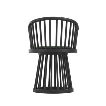 Lina Black Dining Chair | Forest Green