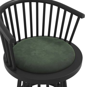 Lina Black Dining Chair | Forest Green