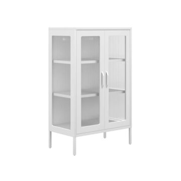 Marsh White 2 Door Cabinet | Reeded Glass