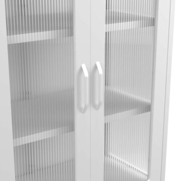 Marsh White 2 Door Cabinet | Reeded Glass