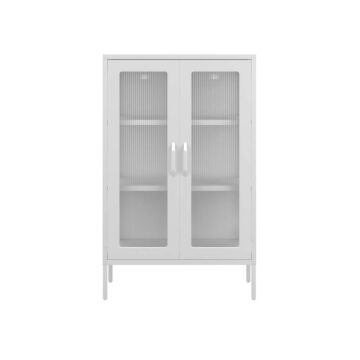 Marsh White 2 Door Cabinet | Reeded Glass