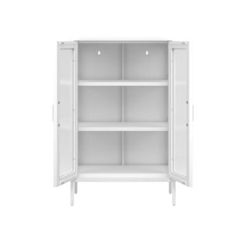 Marsh White 2 Door Cabinet | Reeded Glass