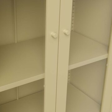 Mase Beige 2 Door Cabinet | Clear Glass