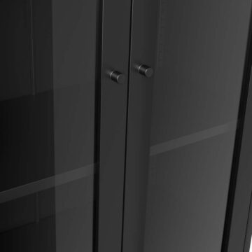 Mase Black 2 Door Cabinet | Clear Glass