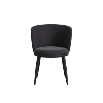 Nova Pair of Black Dining Chairs | Black Legs