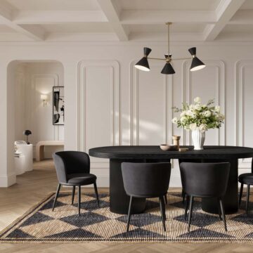 Nova Pair of Black Dining Chairs | Black Legs
