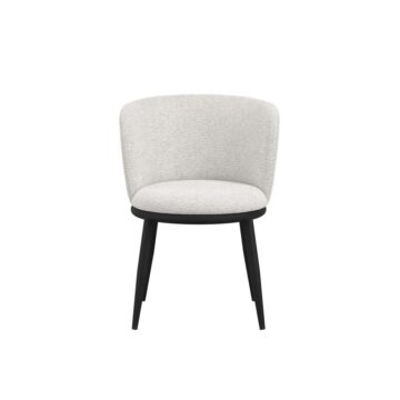 Nova Pair of Ivory Dining Chairs | Black Legs