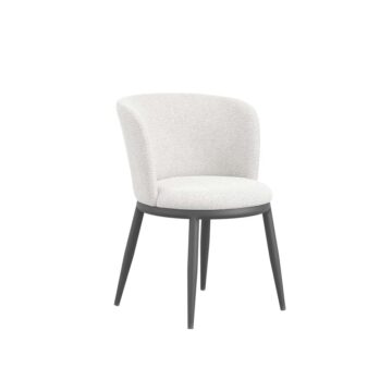 Nova Pair of Ivory Dining Chairs | Black Legs