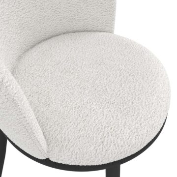 Nova Pair of Ivory Dining Chairs | Black Legs