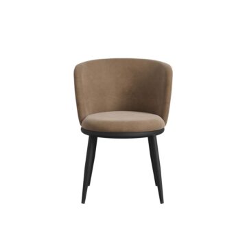 Nova Pair of Brown Dining Chairs | Black Legs